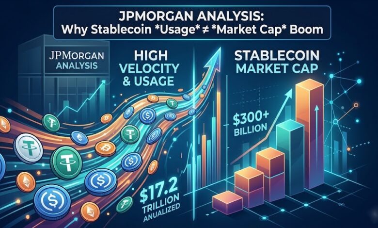 Stablecoin Velocity Peaks: JPMorgan Predicts $600B Market Cap Ceiling