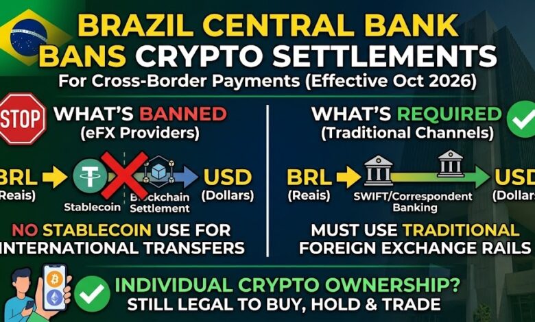 Brazil Central Bank Bans Stablecoins for Cross-Border Payments