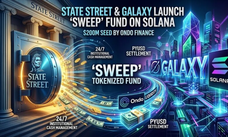 State Street & Galaxy Launch 'SWEEP' Tokenized Fund on Solana